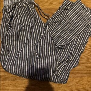 Briggs New York Black and White Joggers with Vertical Stripes
